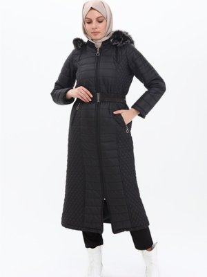 Kürklü Kapitone Mont