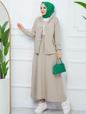 Mevlana Etekli Çeketi Çıtçıt Çakımlı Takım