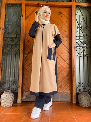 , Günlük Şık Lacivert Tesettür Fermuarlı Özel Tasarım Cepli Eşofman Takım , Günlük Şık Lacivert Tesettür Fermuarlı Özel Tasarım Cepli Eşofman Takım