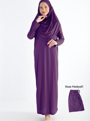 Parça Kaymaz Başörtülü Namaz Elbisesi Parça Kaymaz Başörtülü Namaz Elbisesi