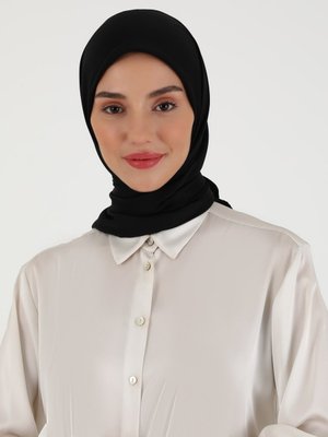 Siyah Düz Rayon Eşarp