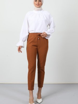 Beli Lastikli Pantolon Hardal Beli Lastikli Pantolon Hardal