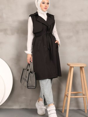 Siyah Kruvaze Yaka Yelek Siyah Kruvaze Yaka Yelek