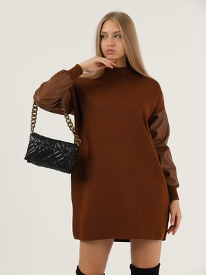 Deri Kol Triko Tunik