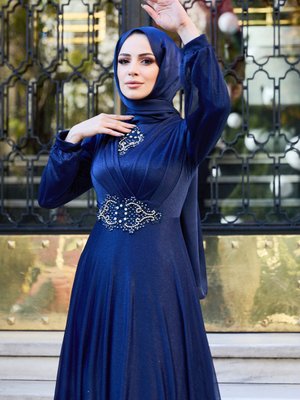 Lacıvert Abiye Elbise