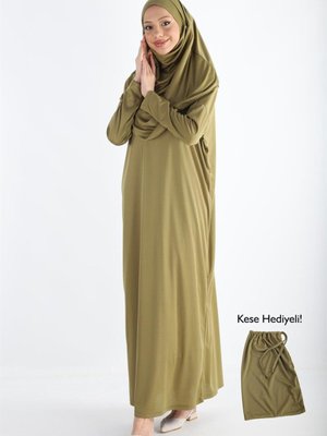 Parça Kaymaz Başörtülü Namaz Elbisesi Parça Kaymaz Başörtülü Namaz Elbisesi