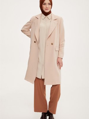 Oversize Kruvaze Maskülen Ceket Bej Oversize Kruvaze Maskülen Ceket Bej