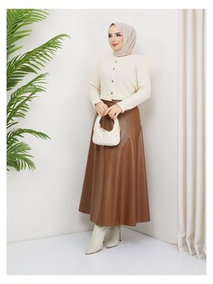 Mevlana Model Deri Etek Taba