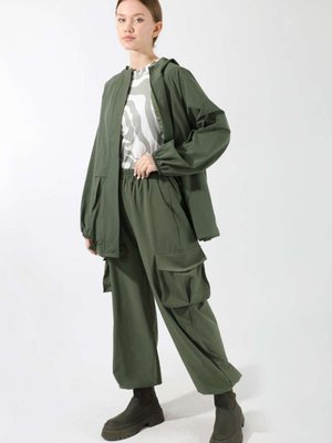 Kargo Cepli Premium Spor Takım Haki Kargo Cepli Premium Spor Takım Haki