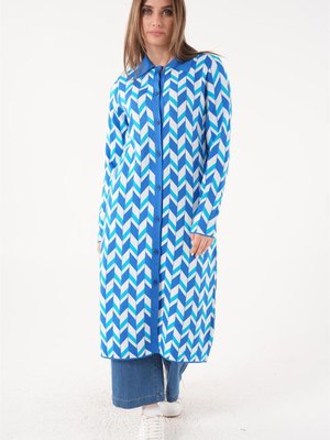 Polo Yaka Saks Rayon Hırka Polo Yaka Saks Rayon Hırka