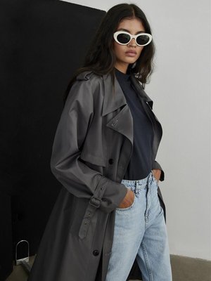 Antrasit Dad Oversize Trençkot