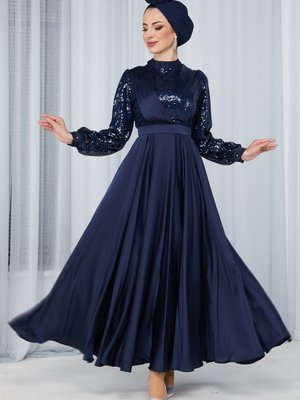 Lacıvert Abiye Elbise