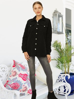 Siyah Çıtçıt Kapamalı Kapitone Mont