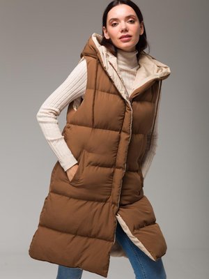 Kapüşonlu Çift Taraflı Şişme Yelek Taba Taş Kapüşonlu Çift Taraflı Şişme Yelek Taba Taş