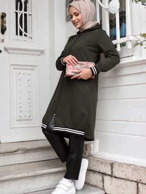 Pelit Fermuarlı Kap Haki