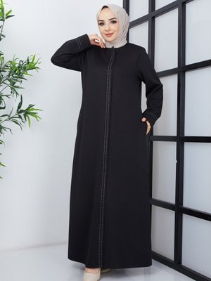 Yeni Sezon Boy Ve Kol Kısımları Işlemeli Kışlık Şık Ferace Yeni Sezon Boy Ve Kol Kısımları Işlemeli Kışlık Şık Ferace