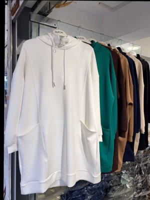 Yaka Fermuarlı Kapşonlu Scuba Tunik Yaka Fermuarlı Kapşonlu Scuba Tunik