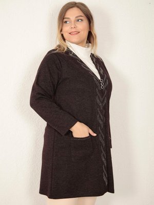 Ecrin Kumaş Kışlık Şık Anne Hırka