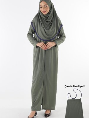 Fermuarlı Başörtülü Namaz Elbisesi Fermuarlı Başörtülü Namaz Elbisesi