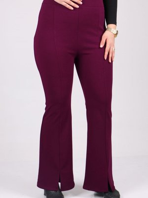 Mürdüm Büyük Beden Scuba İspanyol Paça Önü Yırtmaçlı Pantolon