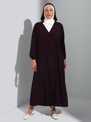 Mürdüm Büyük Beden Namaz Elbisesi Mürdüm Büyük Beden Namaz Elbisesi