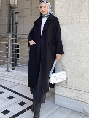 Pis Dikişli Kaşe Kaban