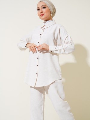 Keten İkili Takım Krem Keten İkili Takım Krem