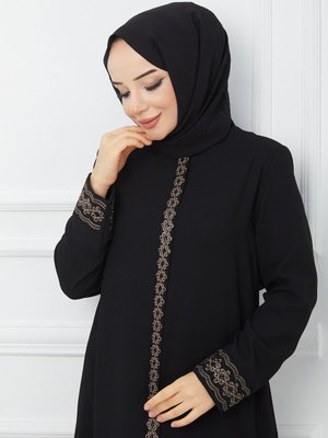 Yeni Sezon Kol Ve Boydan İşlemeli Şık Kaliteli Yazlık Anne Ferace Yeni Sezon Kol Ve Boydan İşlemeli Şık Kaliteli Yazlık Anne Ferace