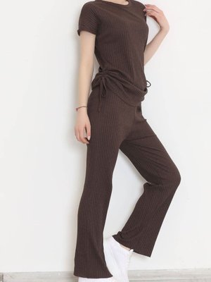 Yan Büzgülü Takım Açıkkahve