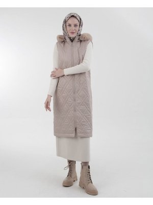 Trend Kapitone Yelek Kapüşonlu Sonbahar Kış Yeni Sezon Modaayka