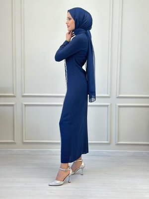 İncili Elbise Lacivert İncili Elbise Lacivert