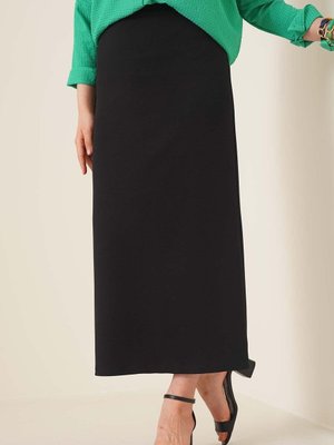 Düz Uzun Siyah Kalem Etek