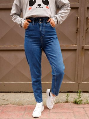 Beli Lastikli Bol Paça Pantolon Siyah