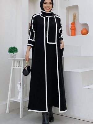 Kadın Siyah Kuşaklı Triko Hırka T