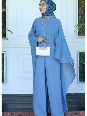 White Corner Abiye Tulum Koyu Mavi