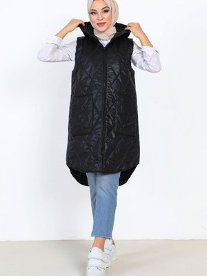 Fermuarlı Yelek Siyah