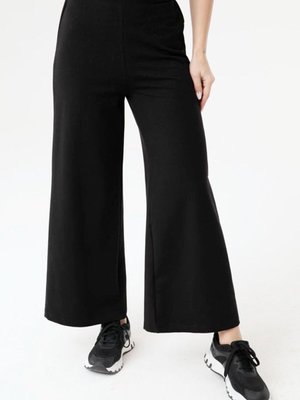 Siyah Bol Paça İki İplik Eşofman Altı