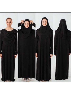 İçin Tasarlanmış Namaz Elbisesi Namazlık (siyah)