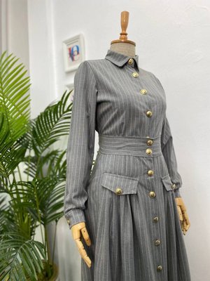 Etek Ceket İkili Takım Gri