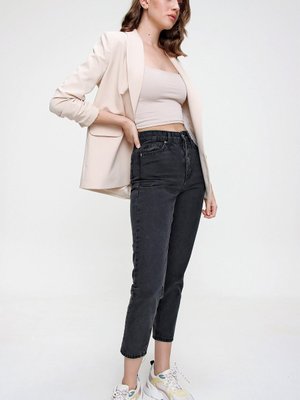 Füme Yüksek Bel Kot Pantolon