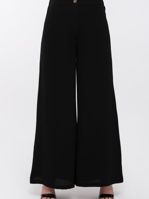 Pantolon Crep Kumaş Beli Lastikli Rahat Kesim Pantolon Crep Kumaş Beli Lastikli Rahat Kesim