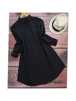 Siyah Boyfriend Kesim Gömlek