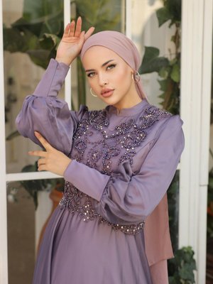 Dar Kalıp Şifon Taşlı Abiye Elbise Dar Kalıp Şifon Taşlı Abiye Elbise