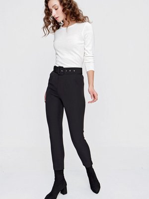 Siyah Boyfriend Kemerli Pantolon Siyah Boyfriend Kemerli Pantolon