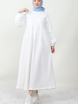 Oversize Sweat Elbise Beyaz Oversize Sweat Elbise Beyaz