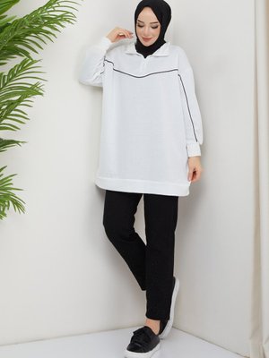 Biyeli Mevsimlik Iki Iplik Sweatshirt