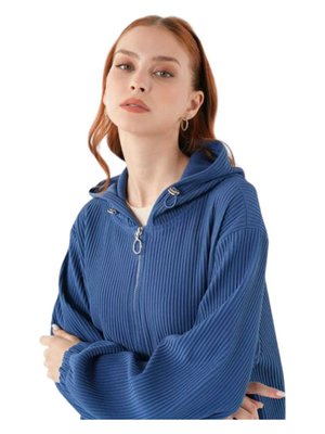 Geniş Fitilli Kapişonlu Hırka