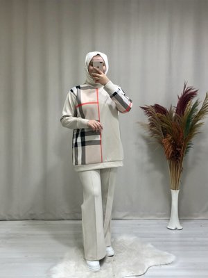 Ekose Desenli İkili Takım