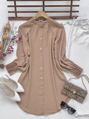 Düğmeli Tesettür Tunik Gömlek