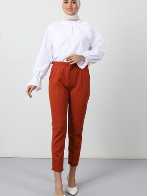 Beli Lastikli Pantolon Turuncu Beli Lastikli Pantolon Turuncu